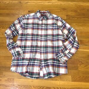 Wrangler TwentyX Mens Multicolor Plaid Long Sleeve Button Down Shirt Large